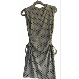 NEW Crewneck Polka dot Cut Out Sides Sundress Ribbed Mini Dress S